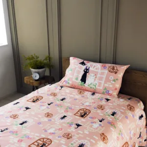 KIKI LA PETITE SORCIERE - Douce Rose - Ensemble de Literie Natsu