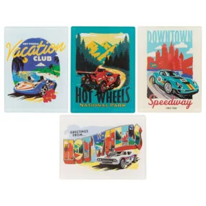 HOT WHEELS - Location - Set de 4 aimants